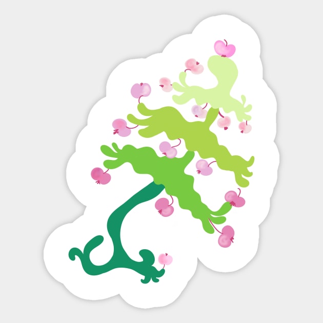 TIPSY APPLE TREE Sticker by aroba